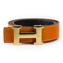 Ремень Hermes H3201 ORANGE/BLACK