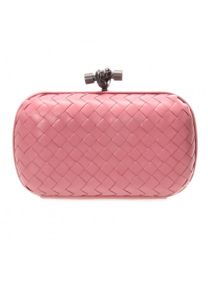 BOTTEGA VENETA CLUTCH KNOT LEATHER CORALL