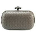 BOTTEGA VENETA CLUTCH KNOT LEATHER GREY