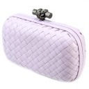 BOTTEGA VENETA CLUTCH KNOT LEATHER LIGHT VIOLET