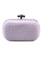 BOTTEGA VENETA CLUTCH KNOT LEATHER LIGHT VIOLET