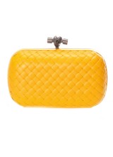 BOTTEGA VENETA CLUTCH KNOT LEATHER YELLOW