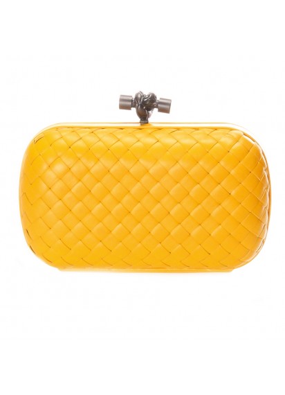 BOTTEGA VENETA CLUTCH KNOT LEATHER YELLOW