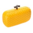 BOTTEGA VENETA CLUTCH KNOT LEATHER YELLOW