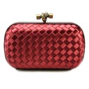 BOTTEGA VENETA CLUTCH KNOT SATIN BURGUND