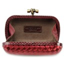 BOTTEGA VENETA CLUTCH KNOT SATIN BURGUND