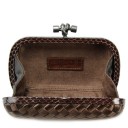 BOTTEGA VENETA CLUTCH KNOT SATIN COFFEE