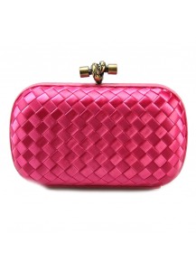 BOTTEGA VENETA CLUTCH KNOT SATIN PINK