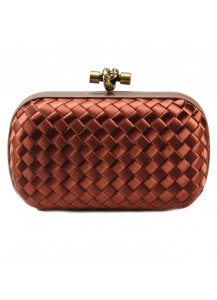 BOTTEGA VENETA CLUTCH KNOT SATIN PURPLE