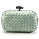 BOTTEGA VENETA CLUTCH KNOT SATIN AGAT GREEN