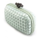 BOTTEGA VENETA CLUTCH KNOT SATIN AGAT GREEN