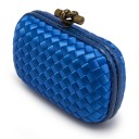 BOTTEGA VENETA CLUTCH KNOT SATIN BLUE