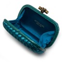 BOTTEGA VENETA CLUTCH KNOT SATIN DARK MARINA