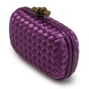 BOTTEGA VENETA CLUTCH KNOT SATIN DARK VIOLET