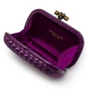 BOTTEGA VENETA CLUTCH KNOT SATIN DARK VIOLET