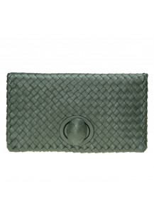 BOTTEGA VENETA CLUTCH LEATHER SHADOW GREEN