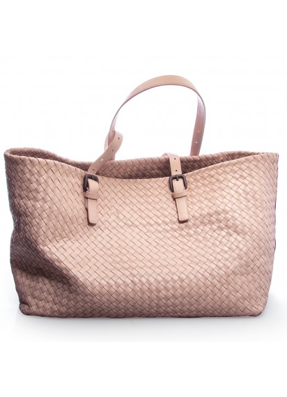 Сумка Bottega Veneta Tote OFF Intrecciato nappa Peach Roso