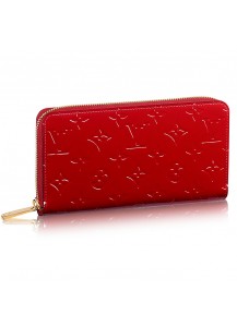 Кошелек Louis Vuitton Vernis monogram Zippy Wallet Red  M91981