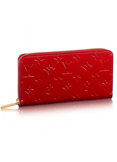 Кошелек Louis Vuitton Vernis monogram Zippy Wallet Red  M91981